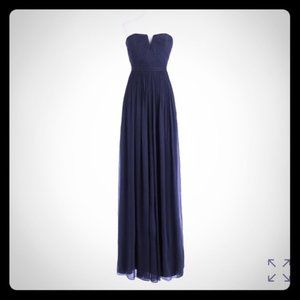 JCrew Silk Chiffon Nadia Gown $365 Newport Navy
